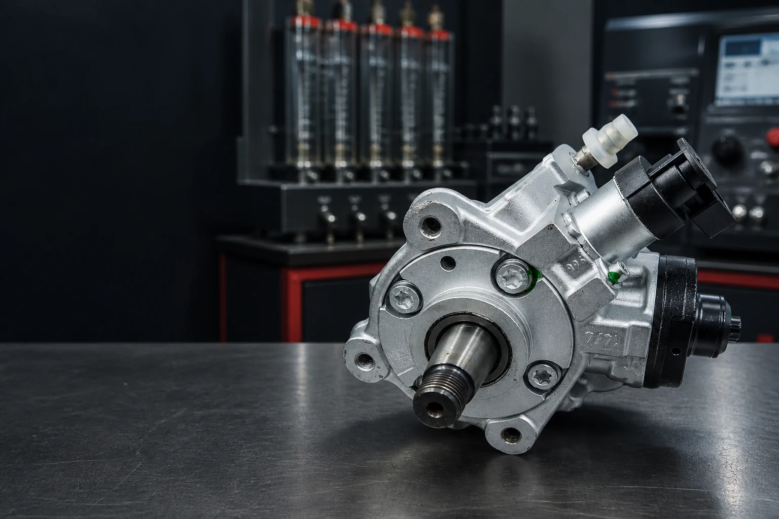 Vysokotlakové vstrekovacie čerpadlo Bosch CP4 Common Rail na skúšobnej stolici